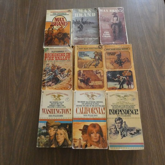 Lot Of 9 Vintage Western Paperbacks Dana Fuller Ross Max Brand & More - Picture 1 of 8